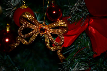 decoration very pretty colorful glittering ornaments close upの写真素材