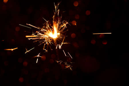 sparkler very nice christmas decoration and black backgroundの写真素材