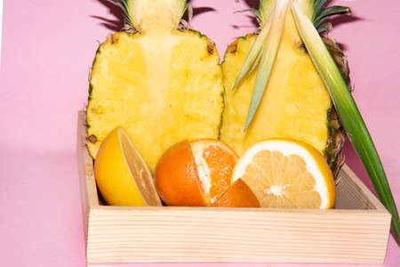 fruits very healthy food cut in half close up