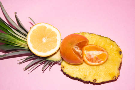 fruits very healthy food cut in half close up