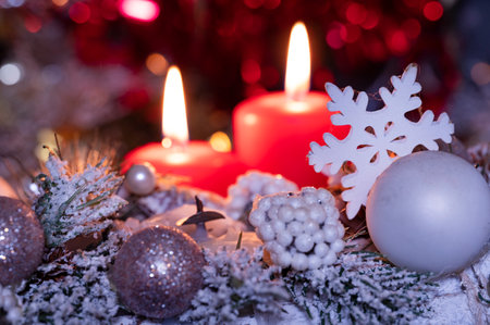 very nice colorful glittering decorations close up