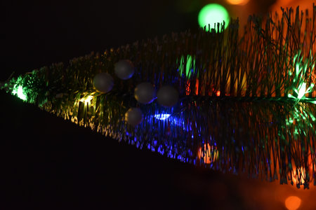 very nice colorful glittering decorations close upの写真素材