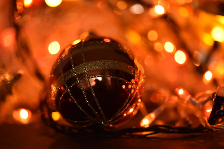 very nice colorful glittering decorations close upの写真素材