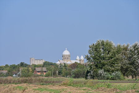 Rural landscape with church and fields in the countryside of Bavariaの写真素材