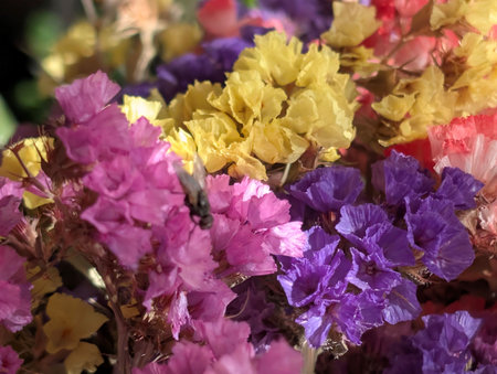 Colorful of artificial flowers in the market, Thailand. (Soft focus)