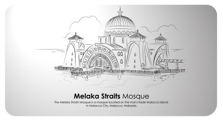 Mosques are beautiful and important to Islam. has a long history It is an important tourist destination of the country.のイラスト素材