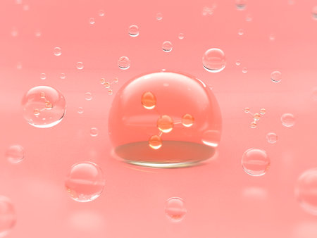Ready to use 3d Rendering, advertising. Cosmetic serum Oil drop on Saggy skin cell, Skin Repair, moisturizer, collagen serumの写真素材
