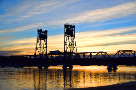 Ship Bridge at Sunsetの写真素材