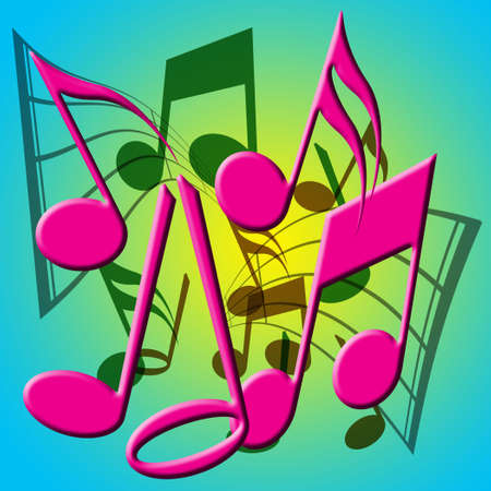 A Colorful Musical Notes Backgroundの写真素材