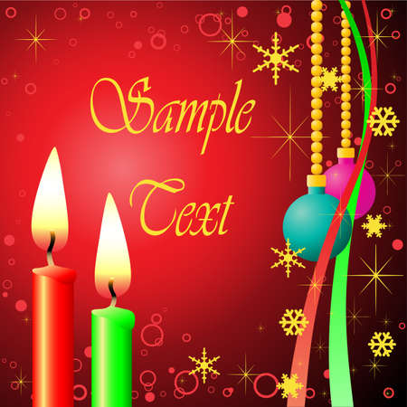 Two Christmas Candles with Streamersのイラスト素材