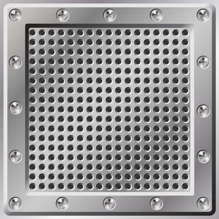 A Metal Background with Holes and Screwsのイラスト素材