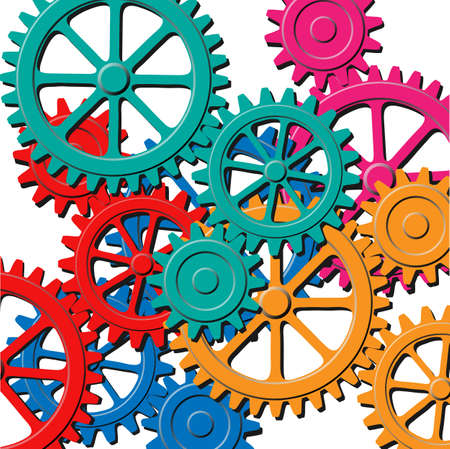 A Mechanical Background with Gears and Cogsのイラスト素材
