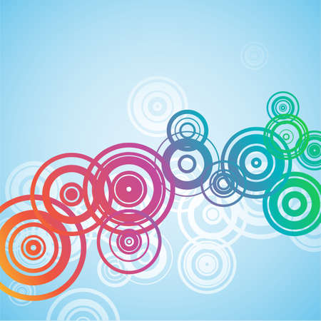 An Abstract Background with Retro Circlesのイラスト素材