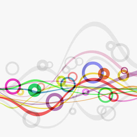 An Abstract Background Pattern with Wavey Lines and Circlesのイラスト素材