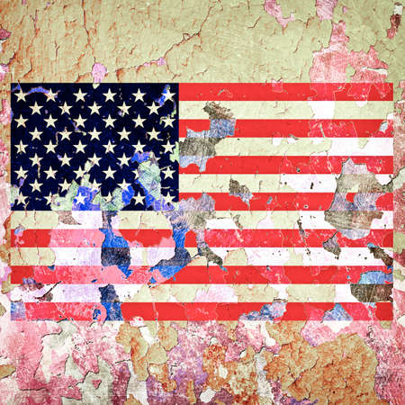 A Grunge United States Flag Backgroundの写真素材