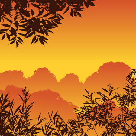 A Forest Landscape with Treesのイラスト素材