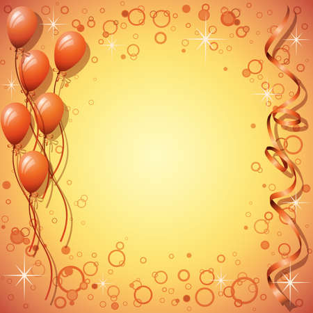 Party Background with Balloons and Streamersのイラスト素材