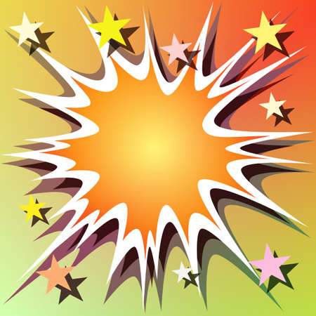 A Comic Book Explosion Background with Starsのイラスト素材