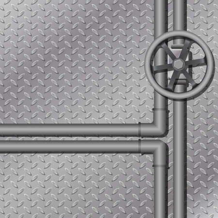 An Industrial Metal Background with Pipesのイラスト素材