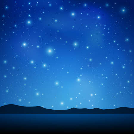 A Blue Night Sky with lots of Starsのイラスト素材