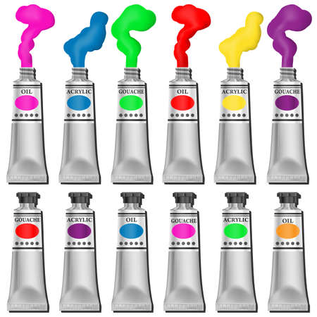 A Selection of Paint Tubesのイラスト素材