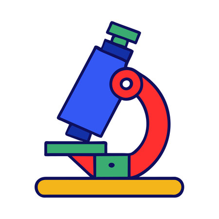 Microscope flat color icon. Vector illustration. Pictogram for web page, mobile app, promo. UI UX...