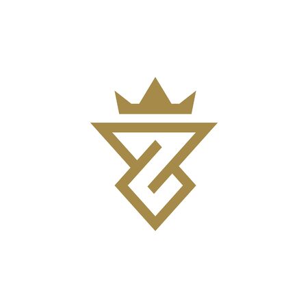 Initial Z crown gold logoのイラスト素材