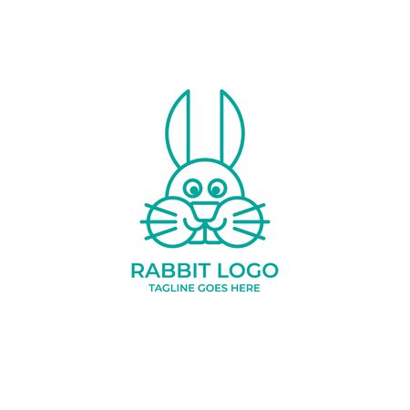 Rabbit bunny animal template logo vectorのイラスト素材