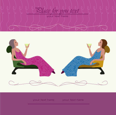 Two ladiesのイラスト素材