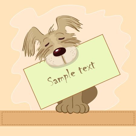 Dog with the letterのイラスト素材