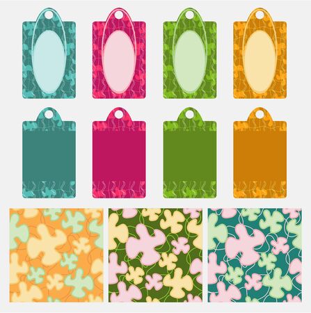 Bright label and seamlessのイラスト素材