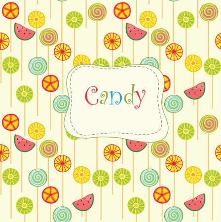 Fruit lollipops on the yellow  backgroundのイラスト素材