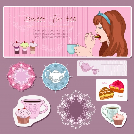 Girl with cupのイラスト素材