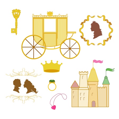 Fairy tale about  prince and princess,のイラスト素材