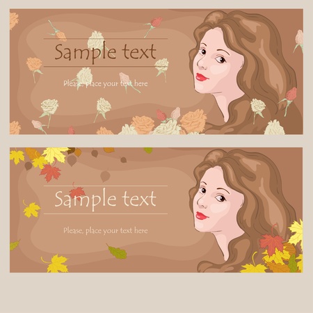 Card with girlのイラスト素材