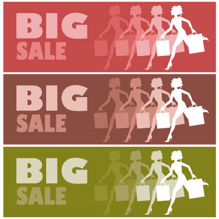 Red tag with female silhouetteのイラスト素材