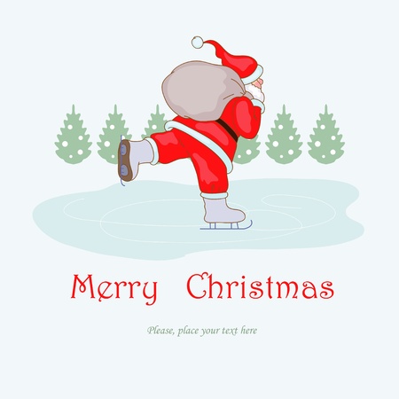 Santa Claus with skatesのイラスト素材
