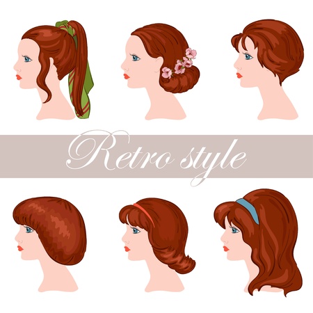 Retro style in coiffureのイラスト素材
