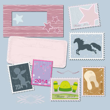 Stamps for holidayのイラスト素材