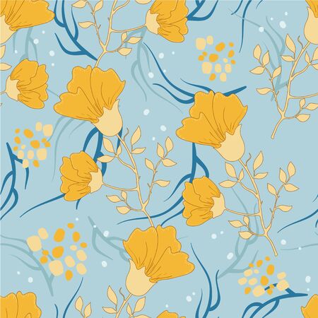 Blue and yellow patternのイラスト素材