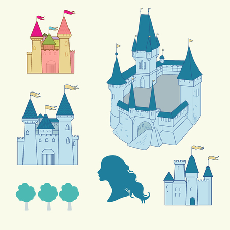 Towers and castleのイラスト素材