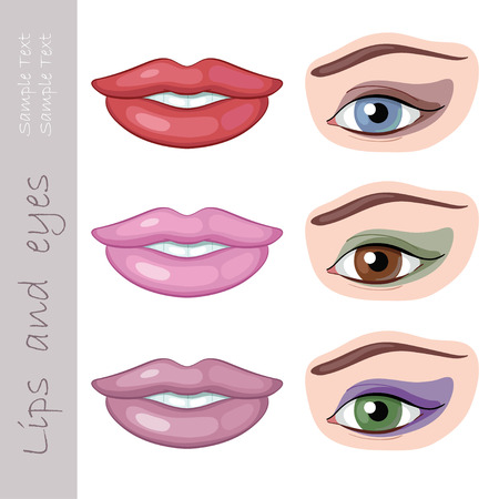 Woman eyes and lipsのイラスト素材