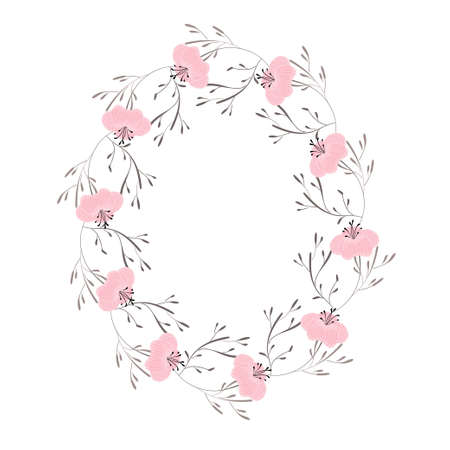 Floral frame for weddingのイラスト素材