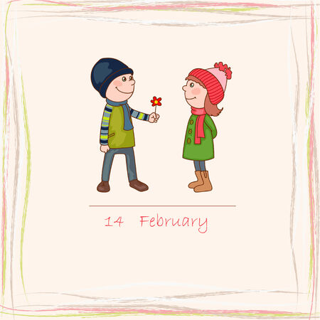 Boy with  flowerのイラスト素材