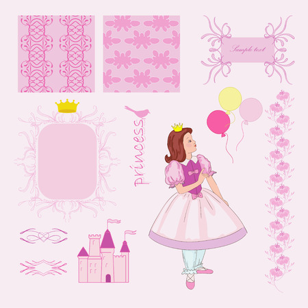 Princess and patternsのイラスト素材