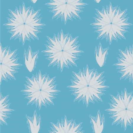 Blue  flowers on the blue backgroundのイラスト素材