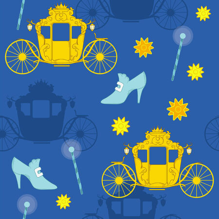 Magic wand and carriageのイラスト素材