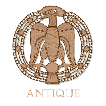 Eagle in patternのイラスト素材