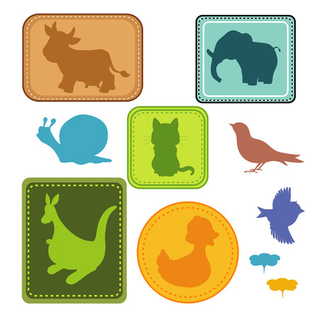 Silhouettes of  animalsのイラスト素材