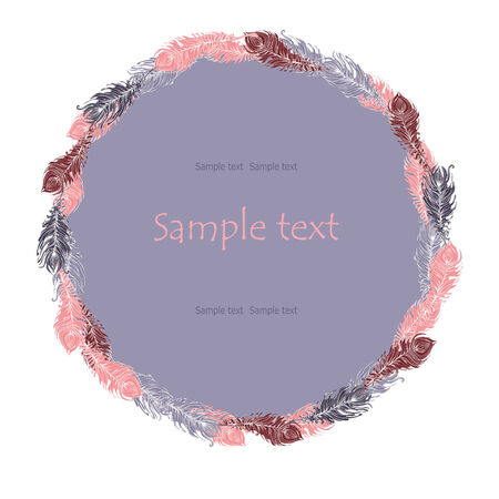 Frame with colour feathersのイラスト素材